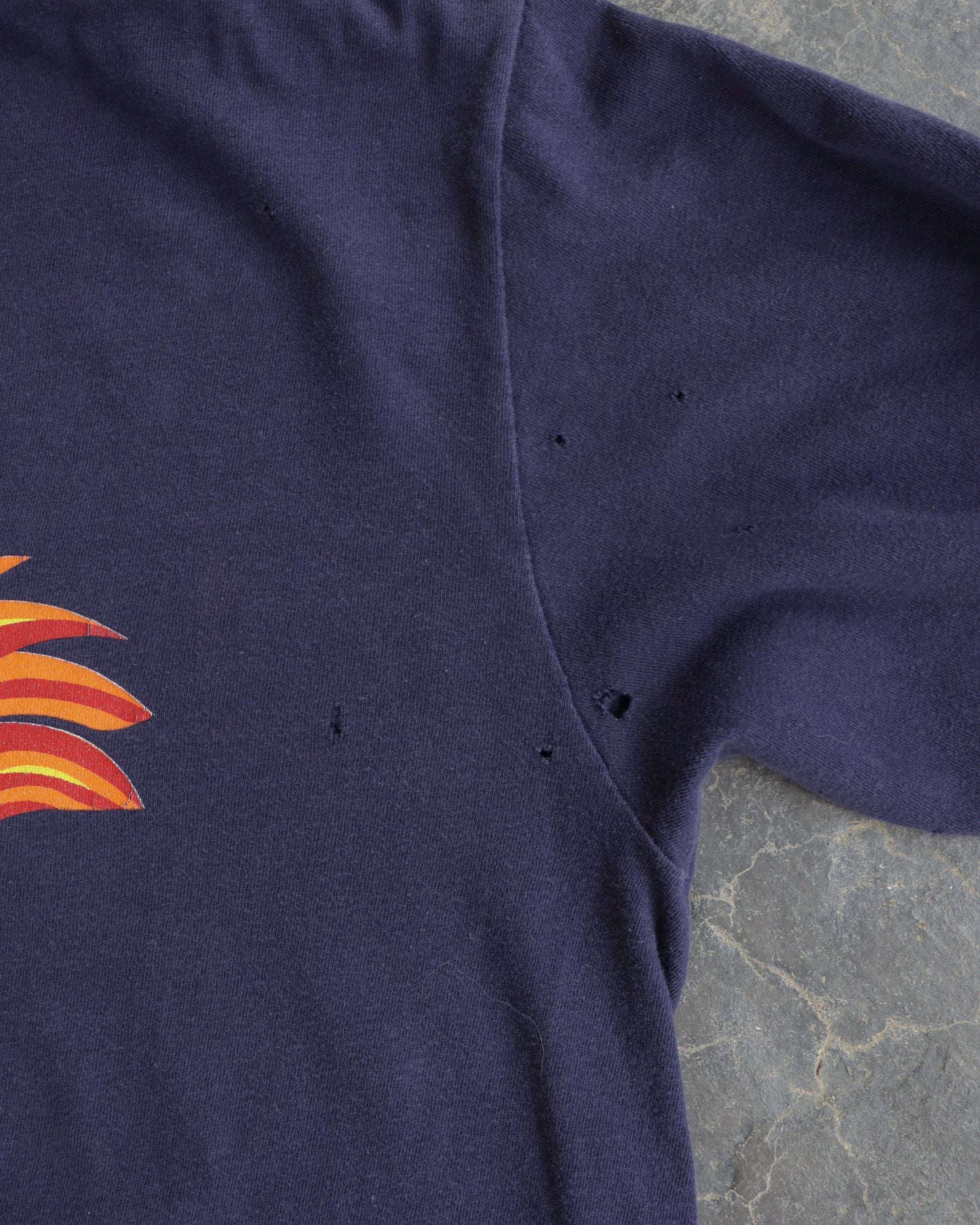80s Pipe Dragon Navy Long Sleeve Pocket Tee - M