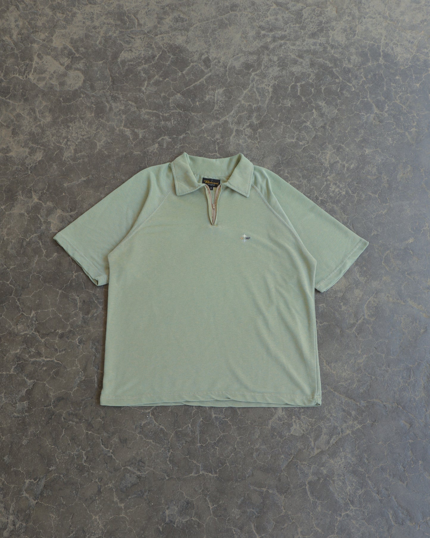 90s Redsand Light Green Polo Zip Shirt - M/L