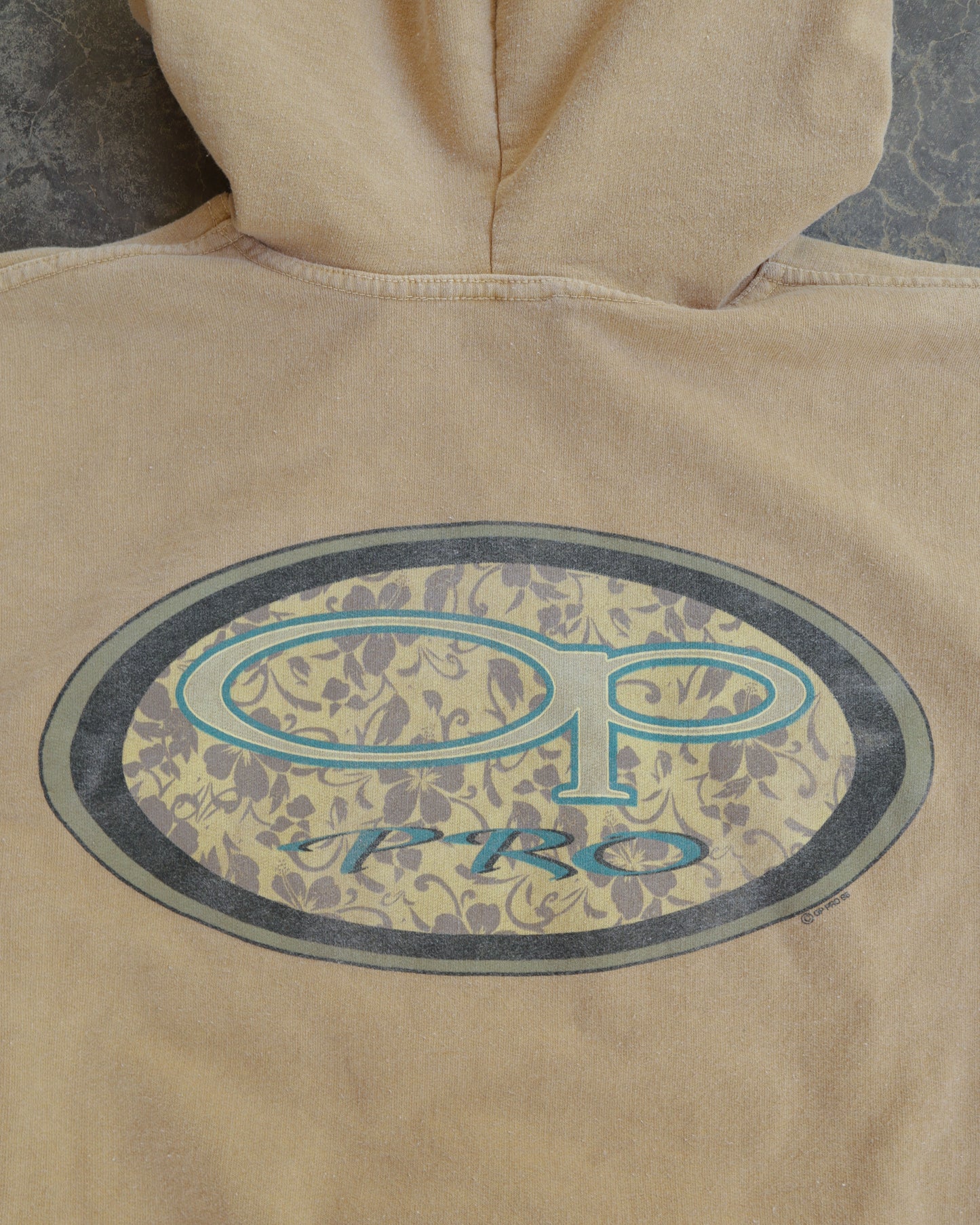80s Ocean Pacific Pro Tan Boxy Hoodie - M