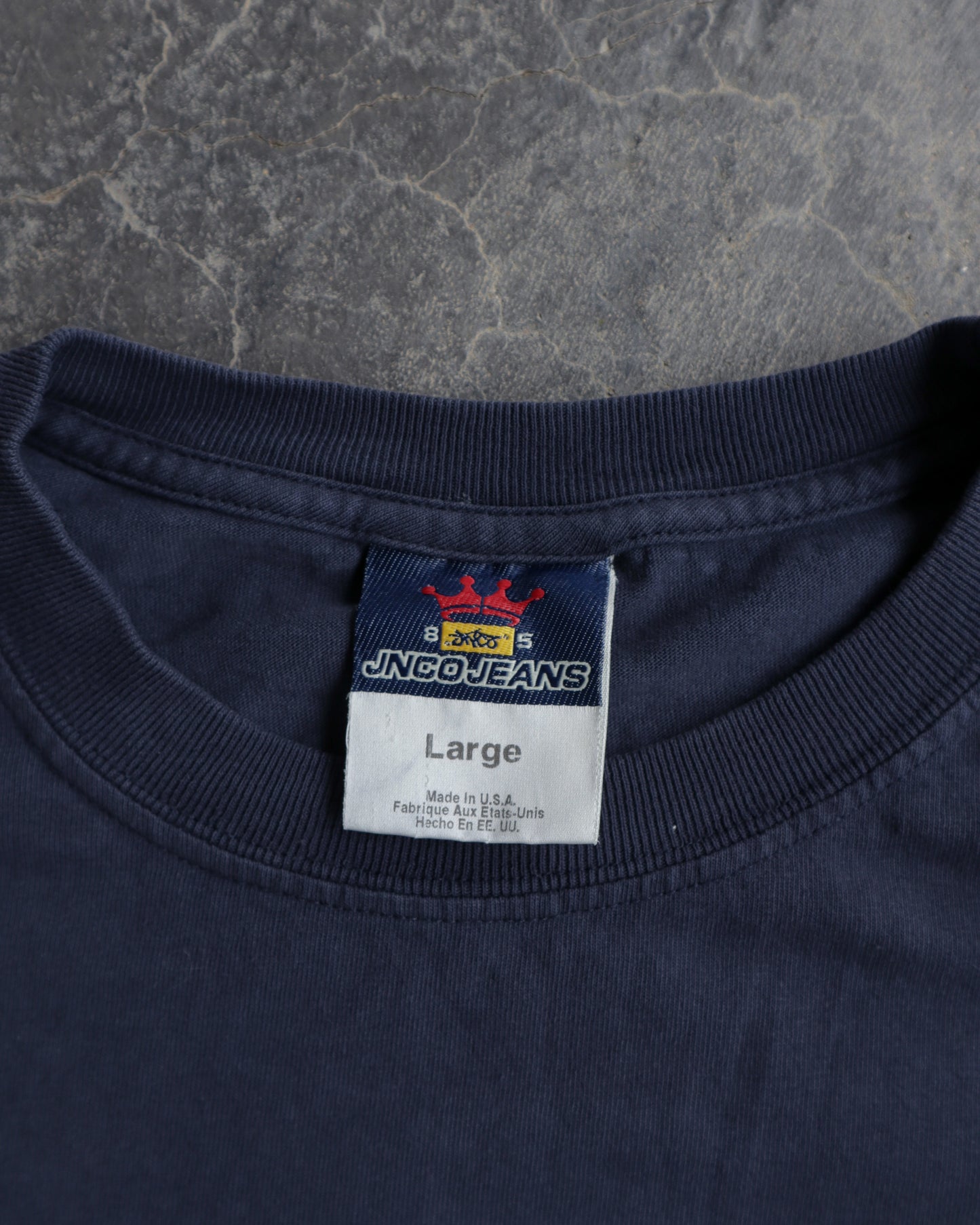 00s JNCO Skull & Cards Faded Navy Tee - L