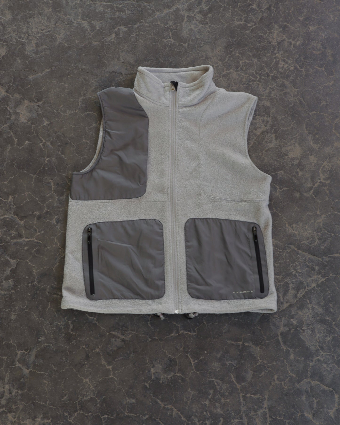 90s Oakley Two Tone Cream Fleece Vest - L