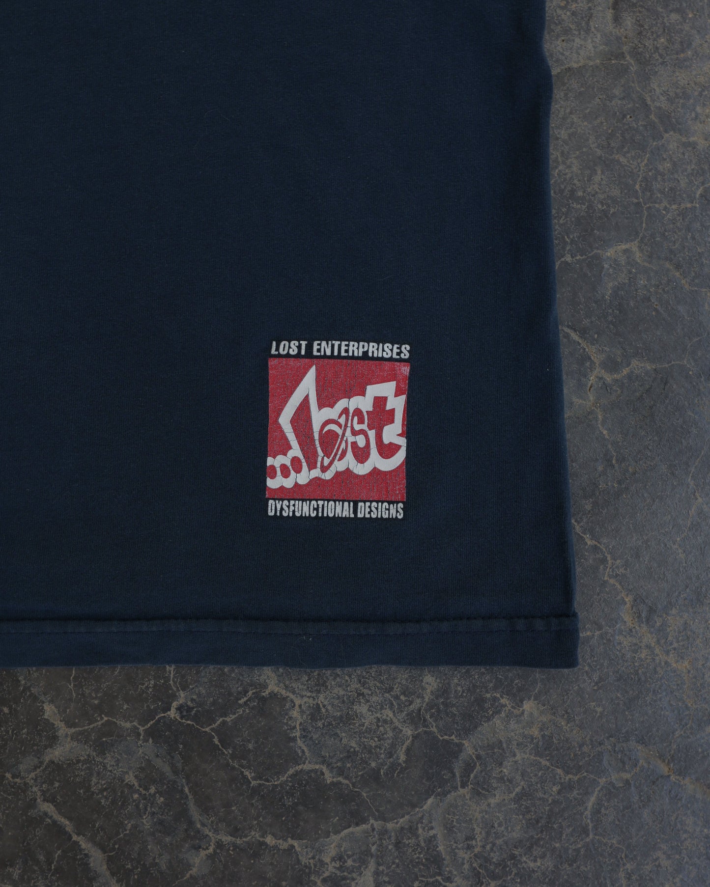 00s Dysfunctional Lost Enterprises Faded Navy Tee - L