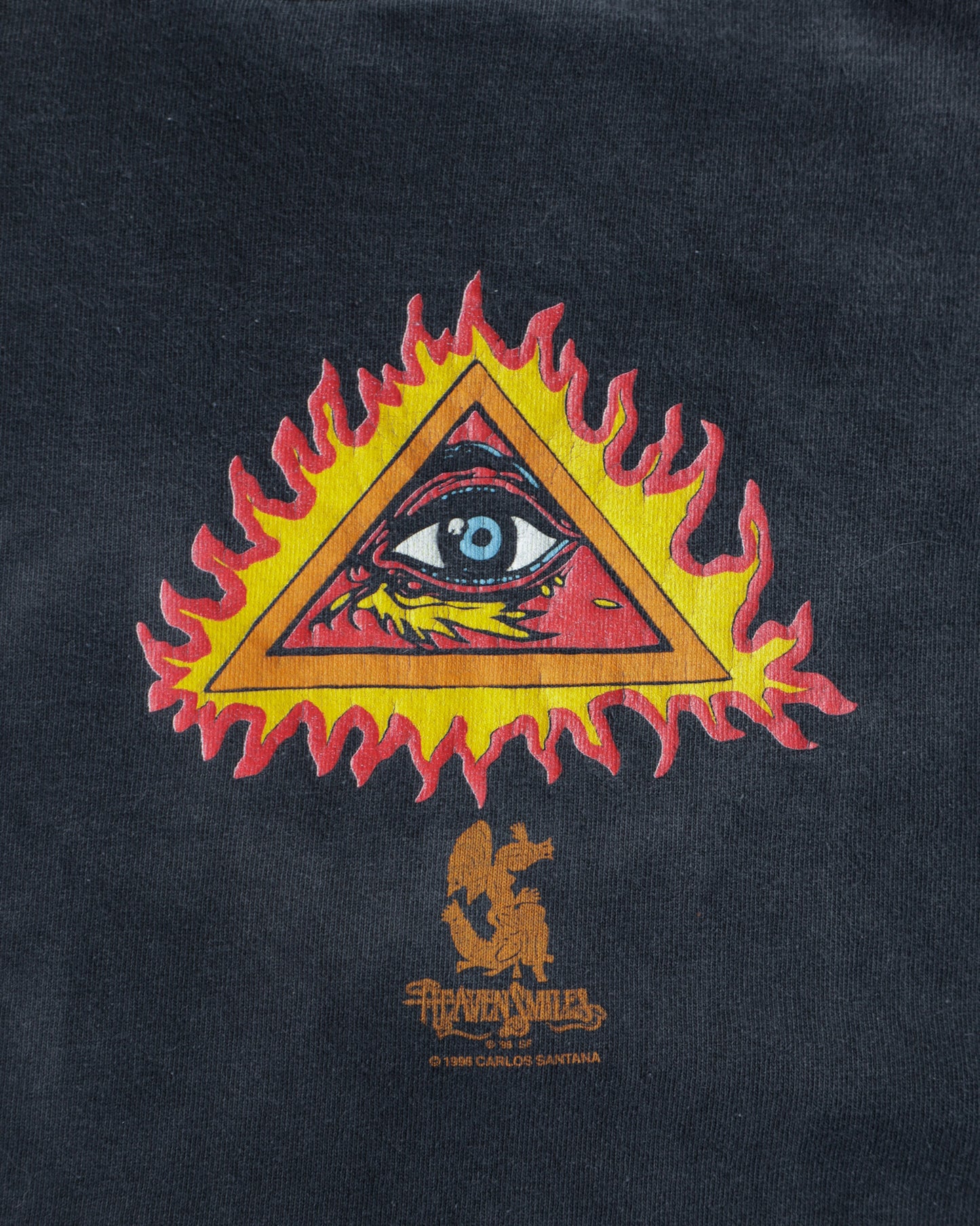 90s Santana Heaven Smiles Faded Black Tee - XL