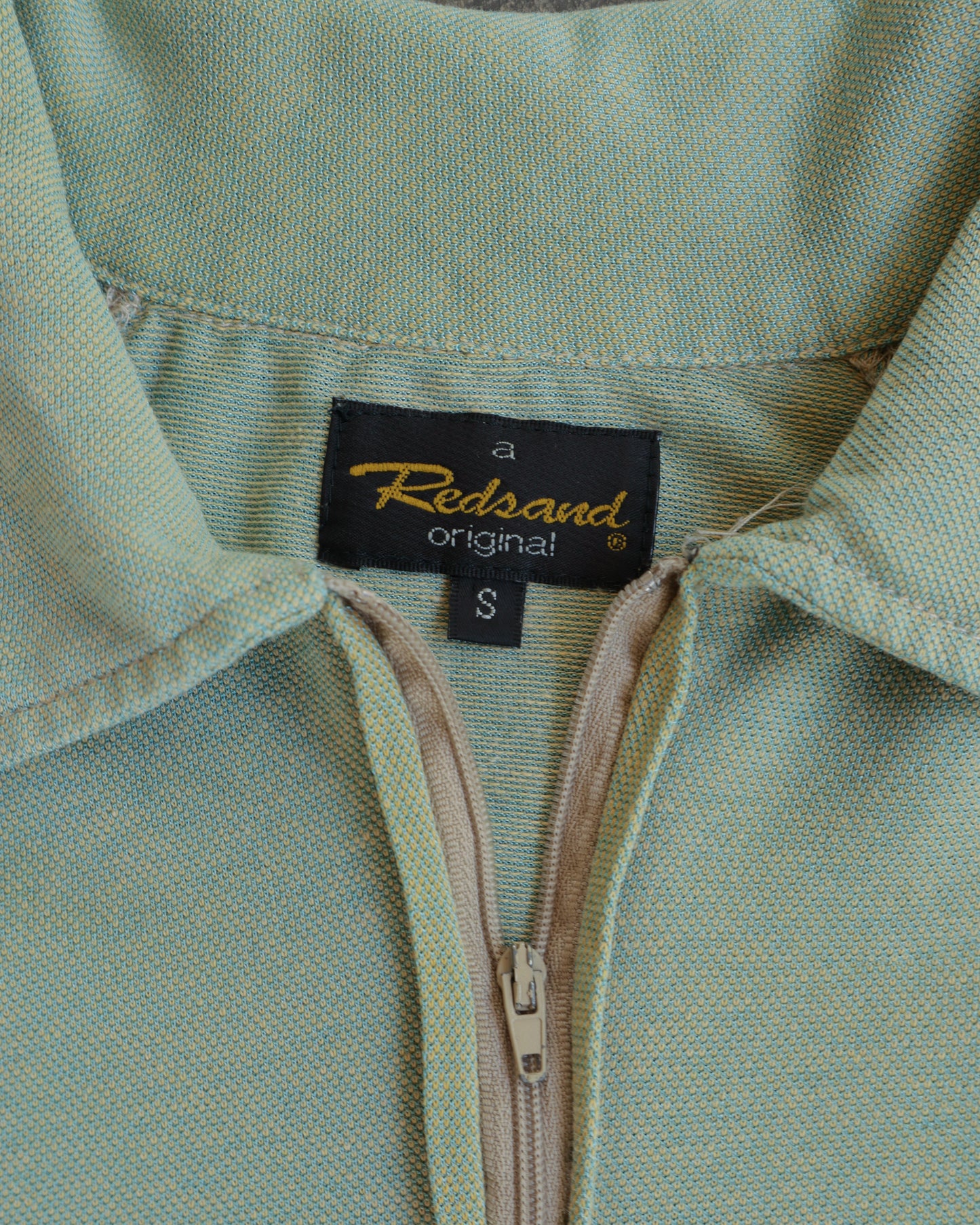 90s Redsand Light Green Polo Zip Shirt - M/L