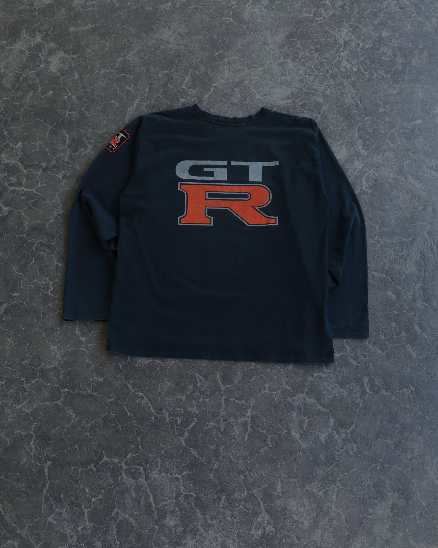 90s Skyline GTR Nissan Faded Navy Long Sleeve Tee - M/L
