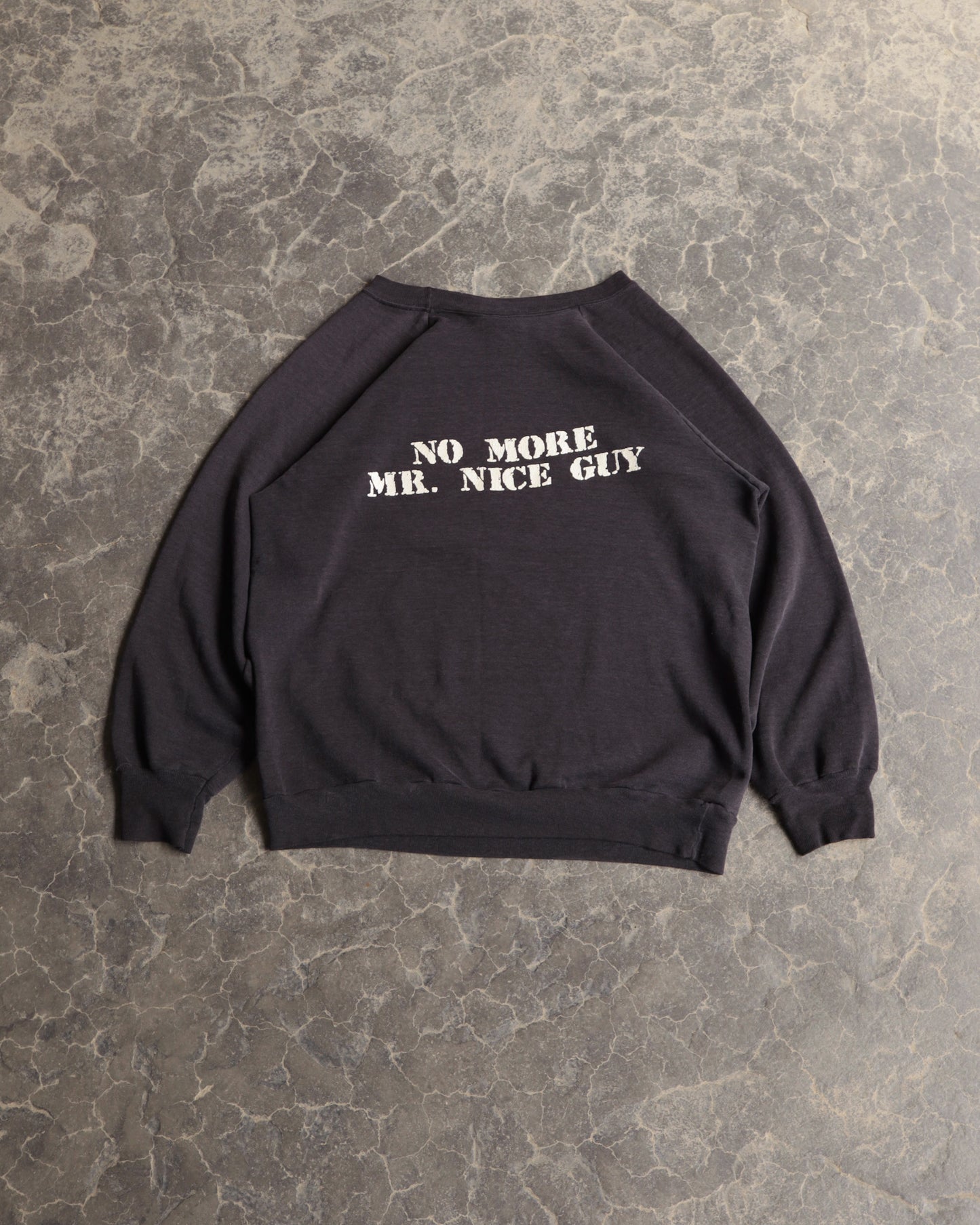 80s KSJO 92.3 No More Mr. Nice Guy Faded Crewneck Sweatshirt - L