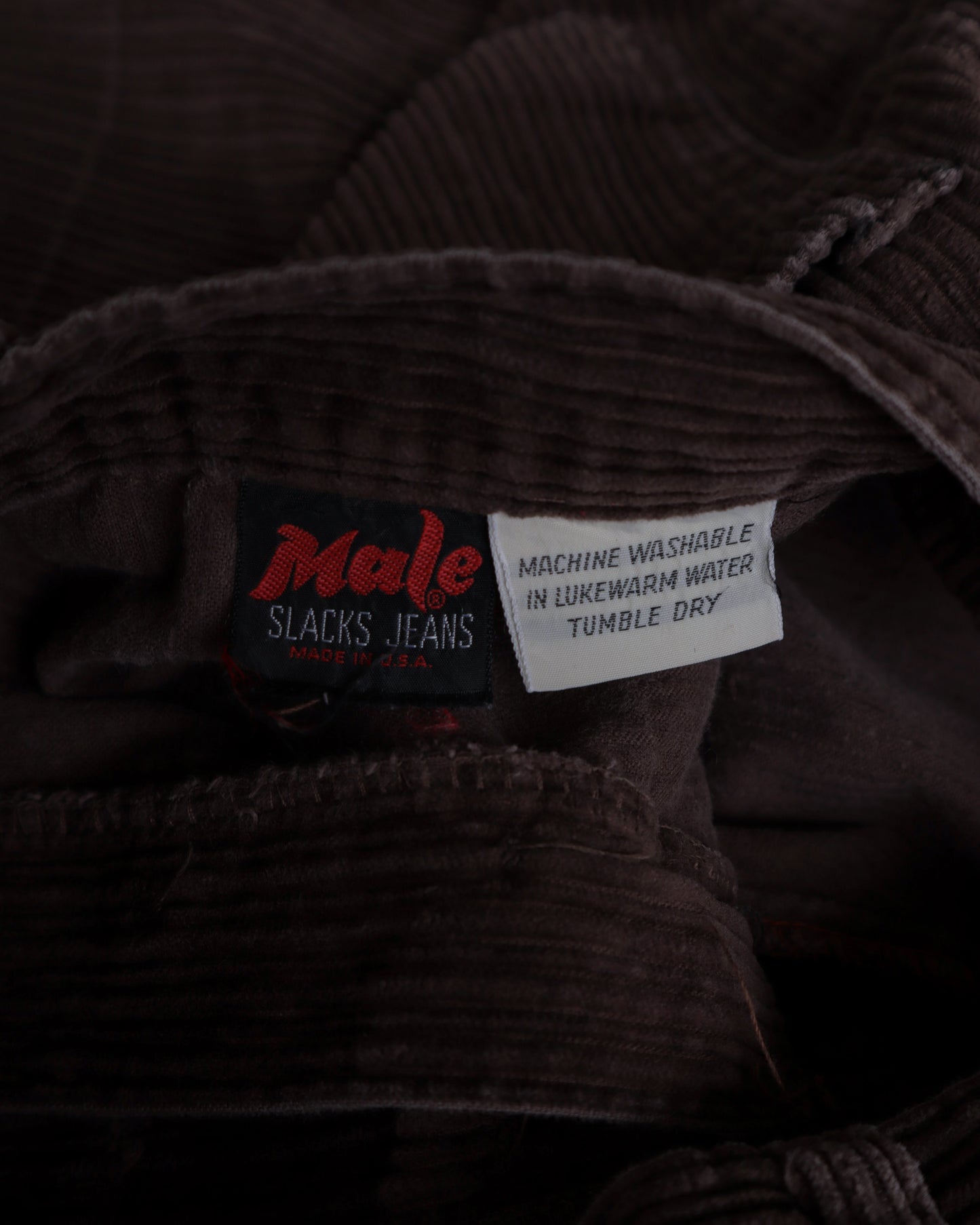 70s Brown Corduroy Flare Slacks Pants - M