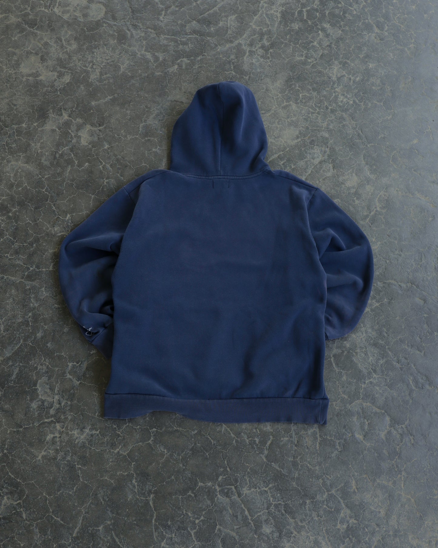 90s FUBU Embroidered Logo Navy Hoodie - XXL
