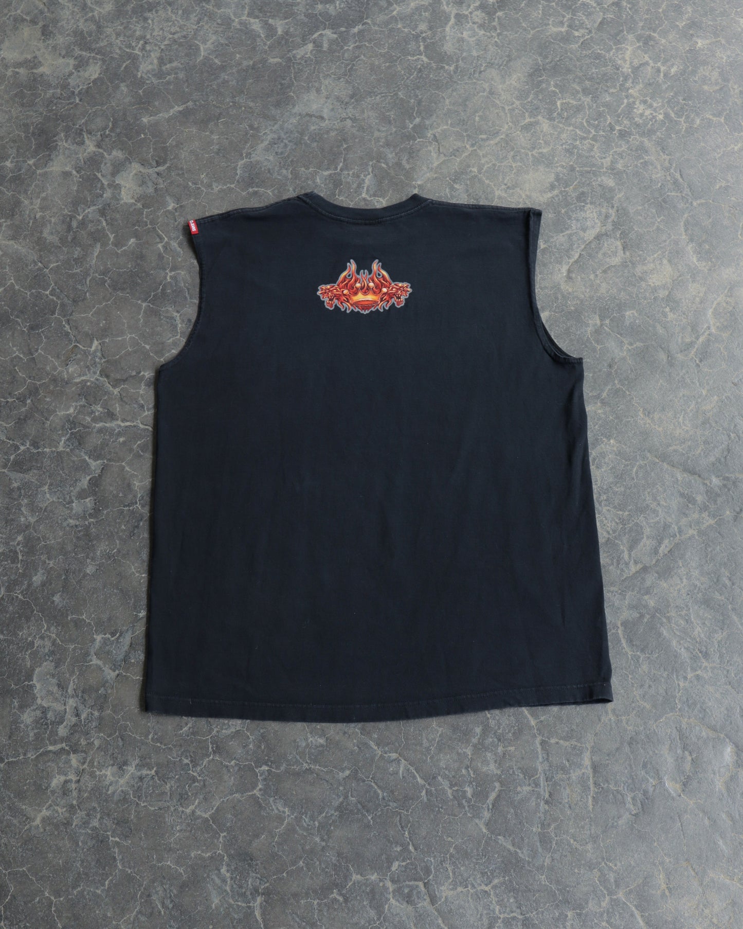 00s JNCO Center Skull Flame Sleeveless Tee - XL