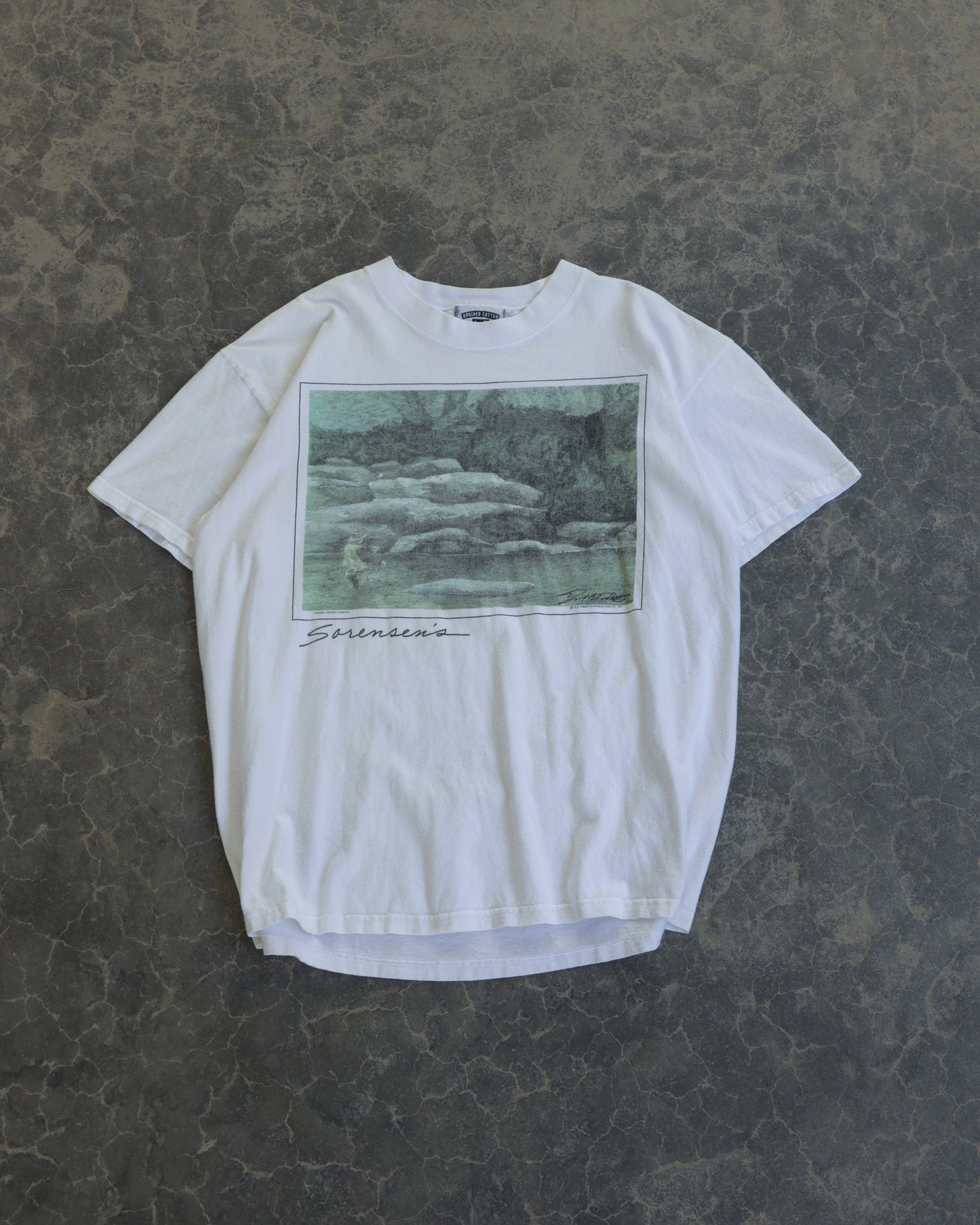 90s Sorensen’s Fishing Art Tee - L