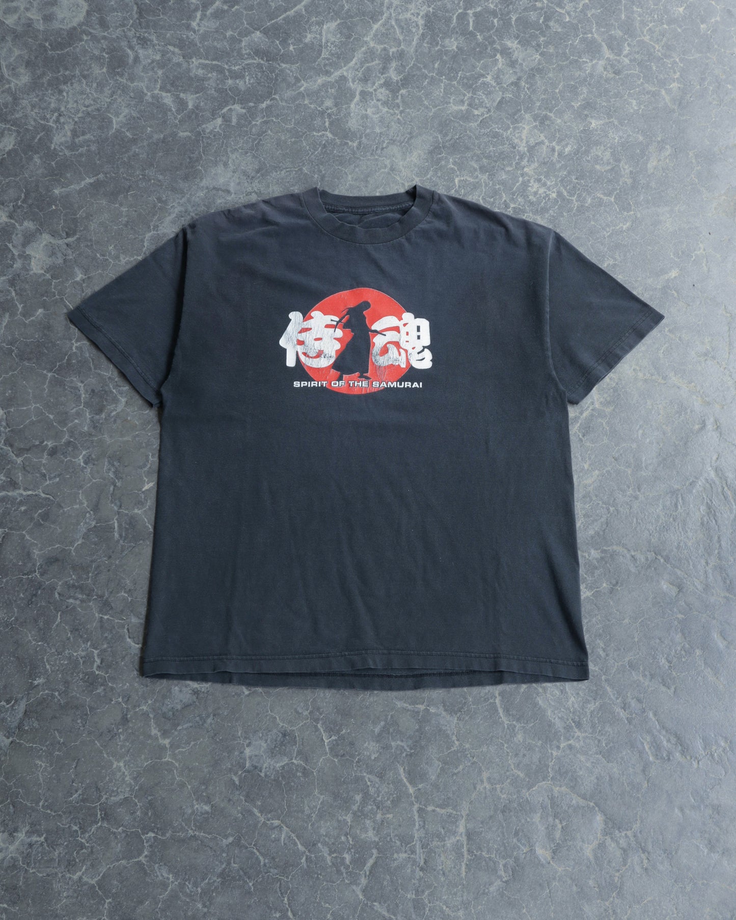 90s Spirit of the Samurai Faded Black T Shirt - XL
