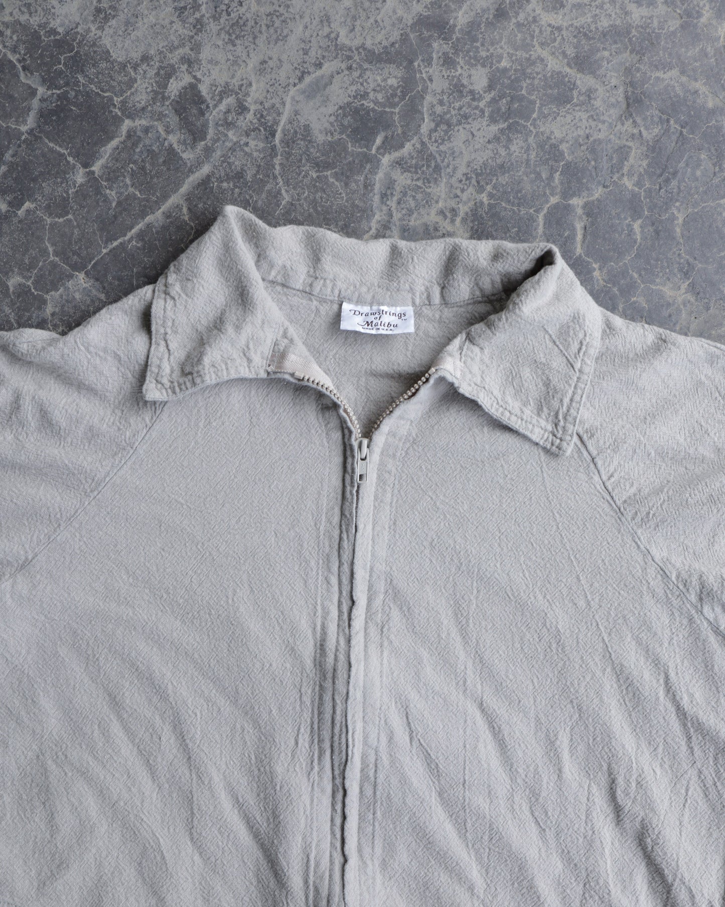 90s Malibu Zip Up Beach Shirt - XL