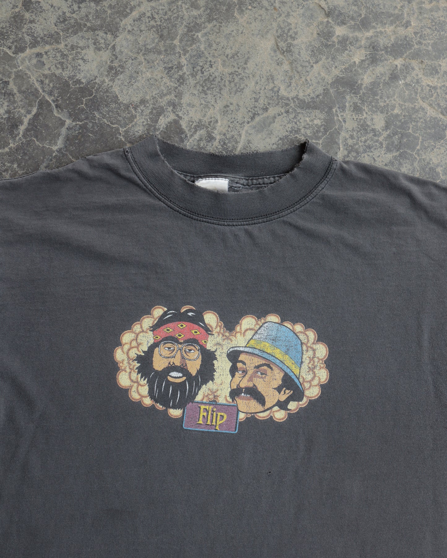 90s Cheech and Chong Flip Tee -  L