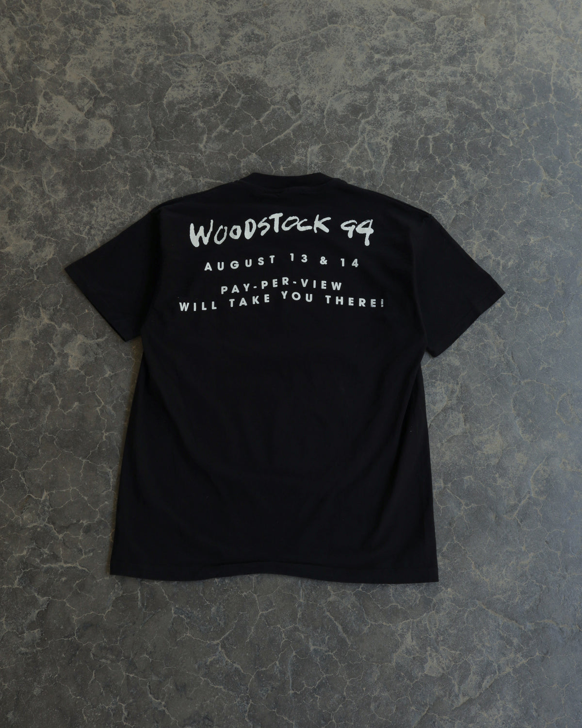 90s Woodstock 94 Black Tee -  L