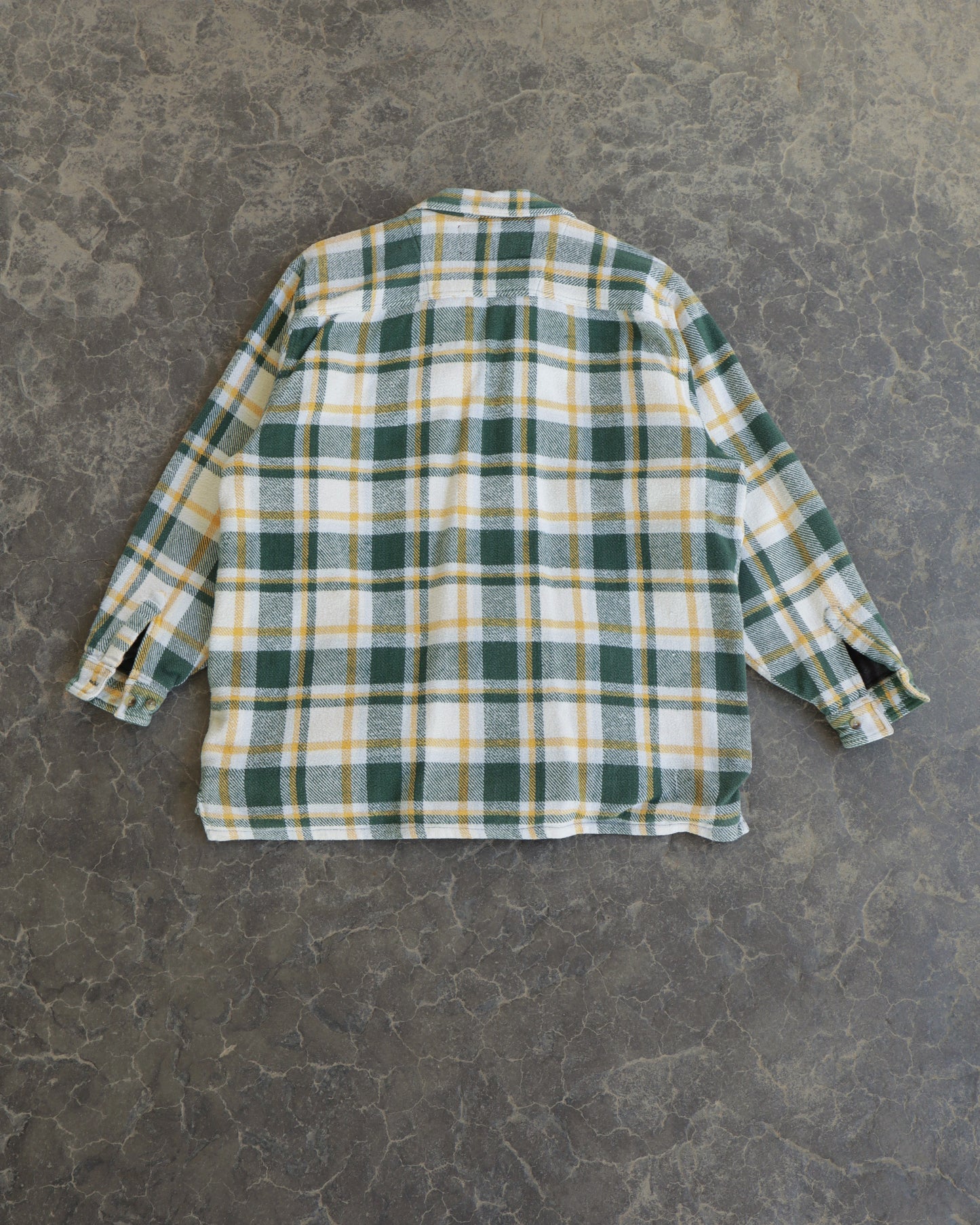 90s Flannel Plaid Zip Up Jacket - L