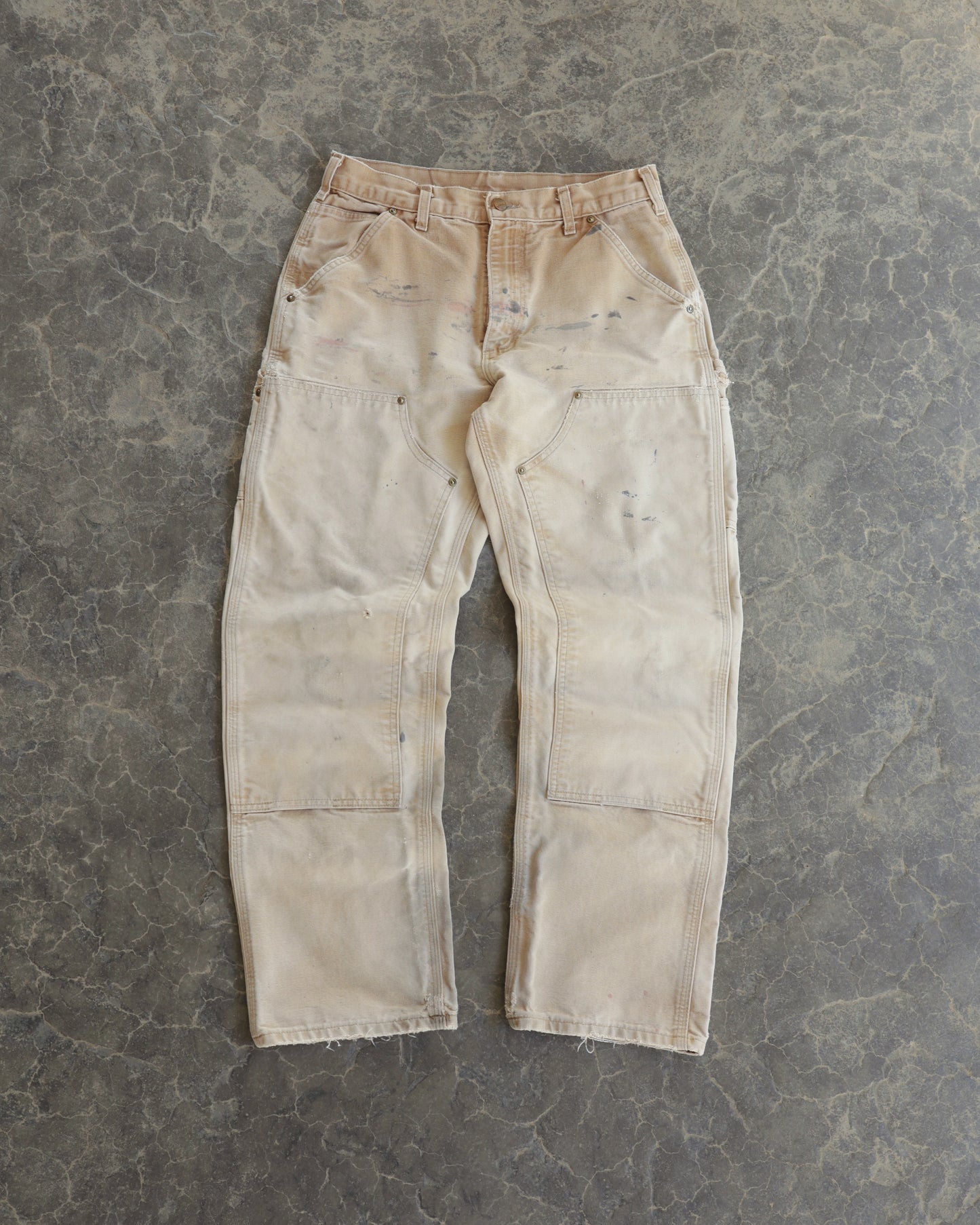 00s Carhartt Faded Tan Double Knees Pants - 31 x 32