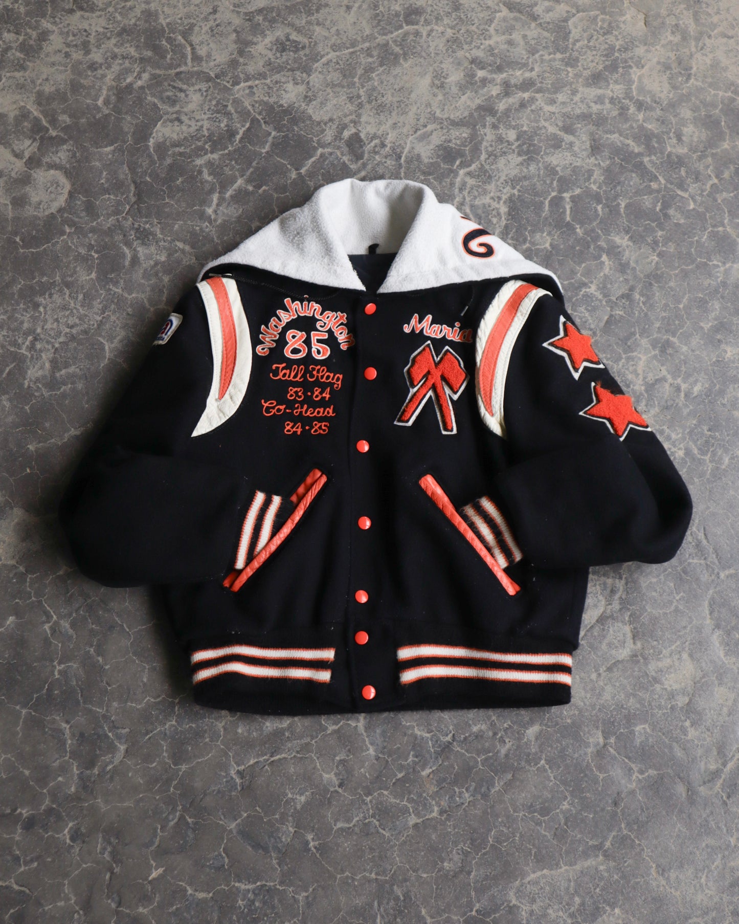 80s Varsity Hooded Cropped Jacket - Women’s M