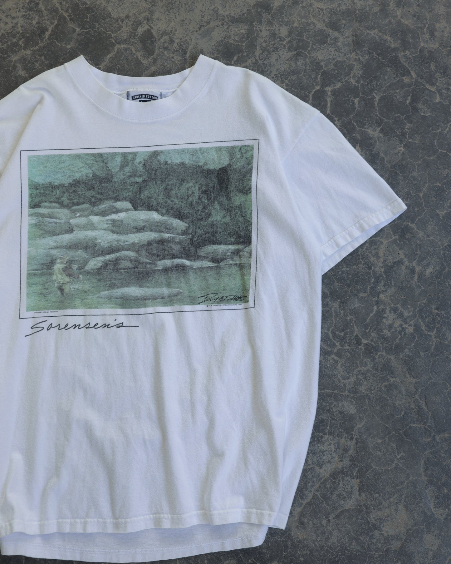 90s Sorensen’s Fishing Art Tee - L