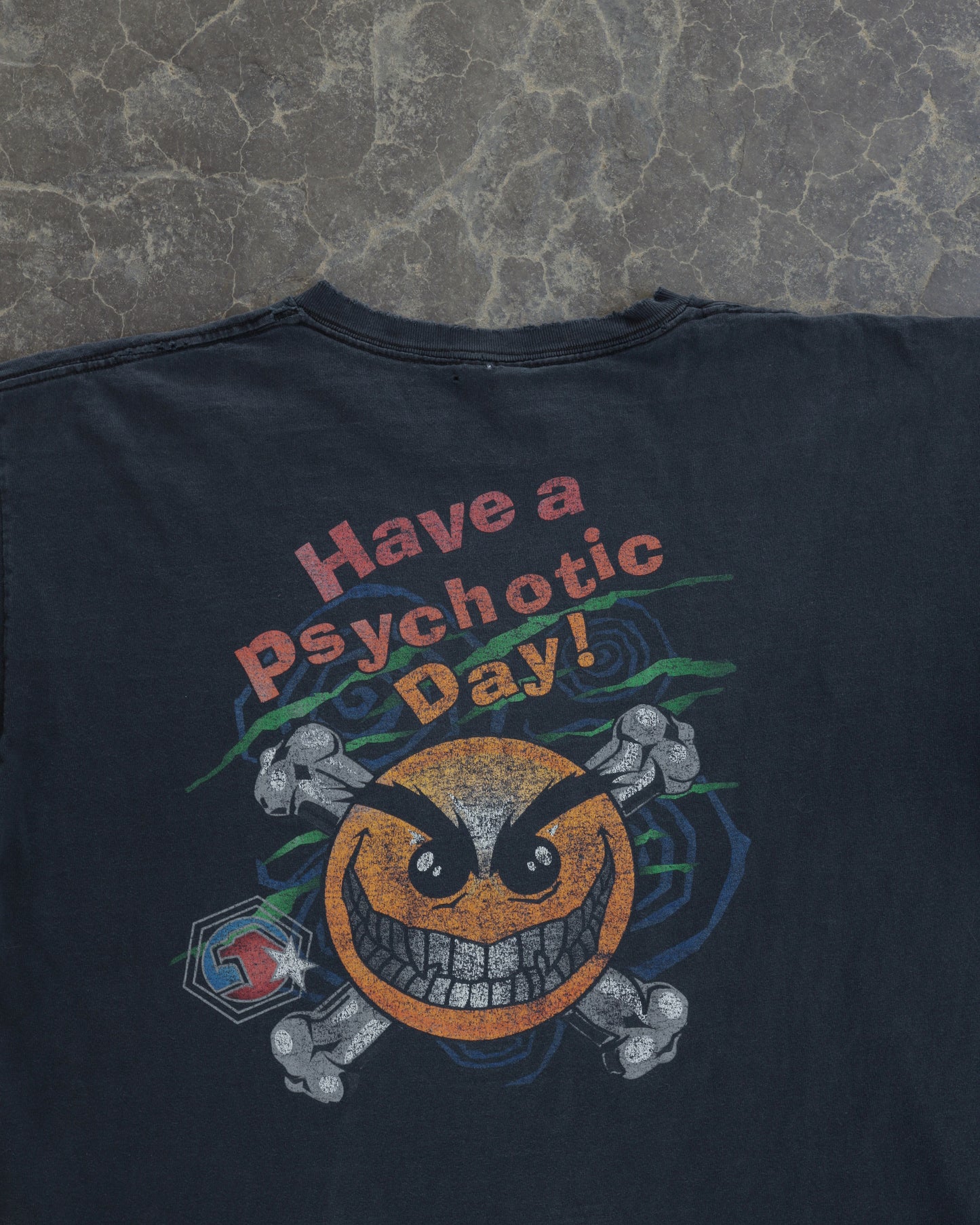 90s Psychotic Day Faded Tee -  L/XL