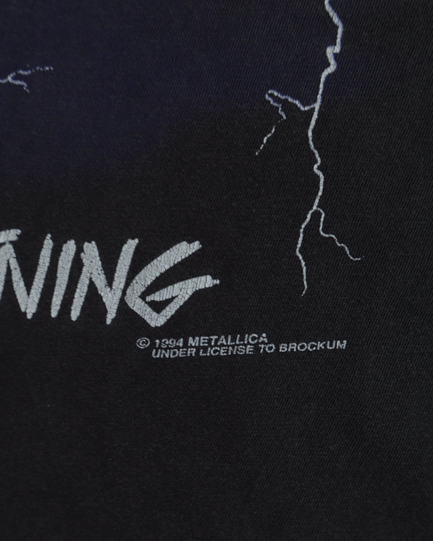 90s Metallica Ride the Lightning Faded Black Boxy Tee - XL