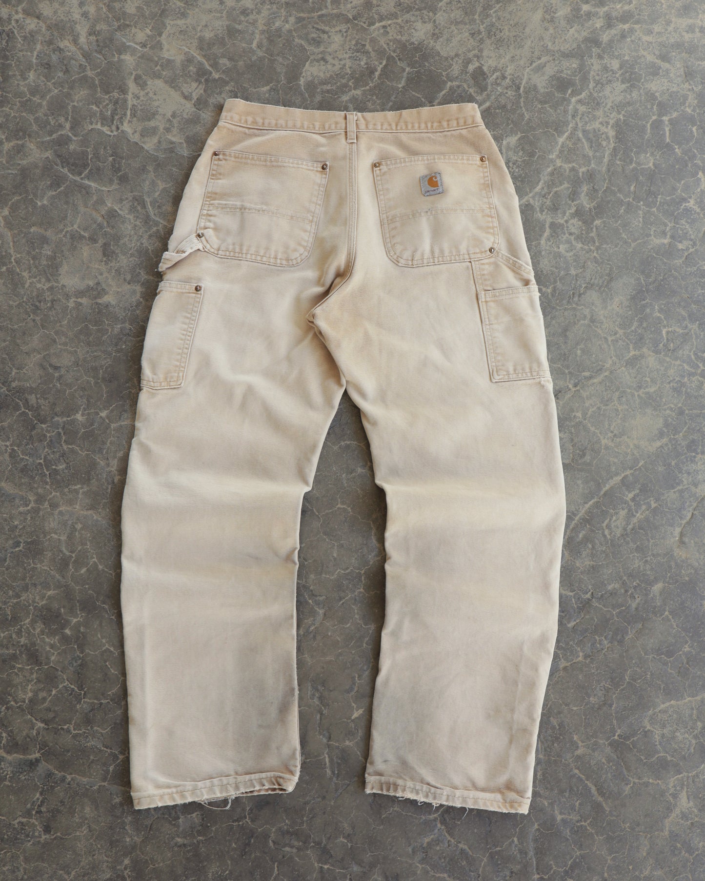 00s Carhartt Faded Tan Double Knees Pants - 31 x 32