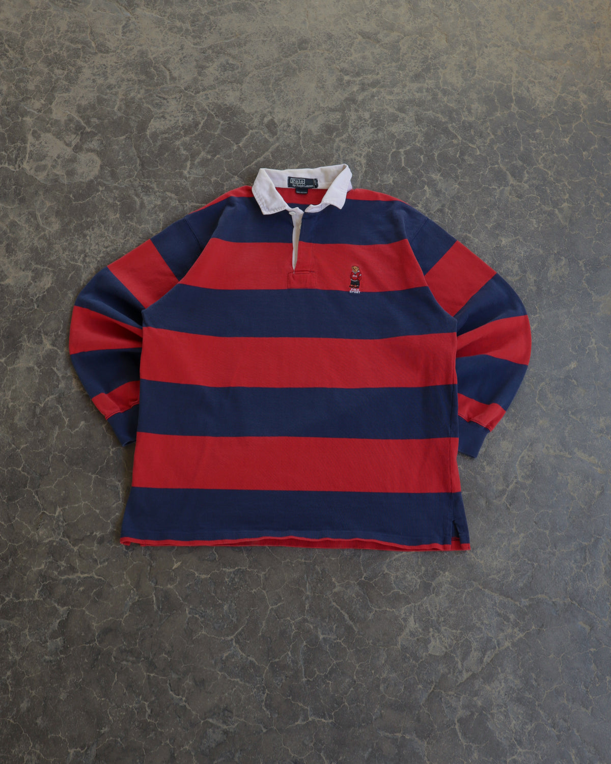 90s Polo Sport Two Tone Striped Long Sleeve Shirt - L
