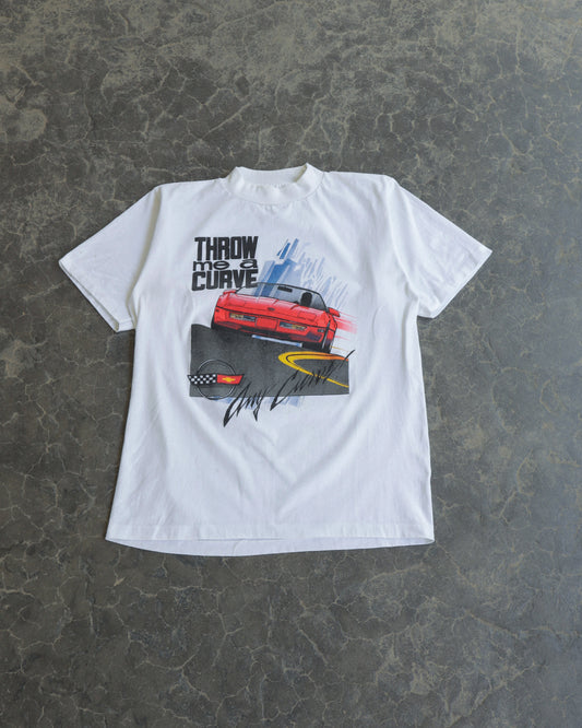 80s Corvette Stingray Racing White Tee - L