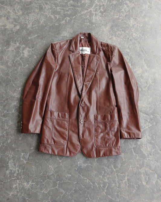 80s Wilson Burgundy Leather Trench Jacket - Women’s 38