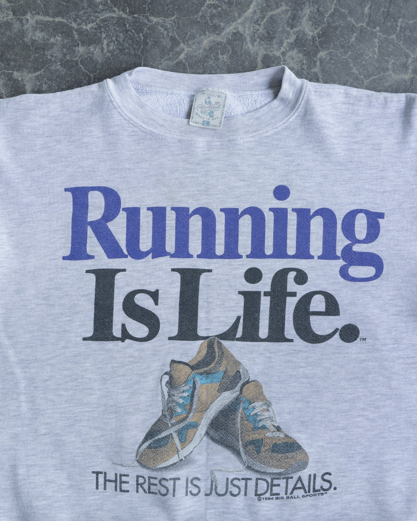 90s Running Is Life Gray Crewneck - Women’s L