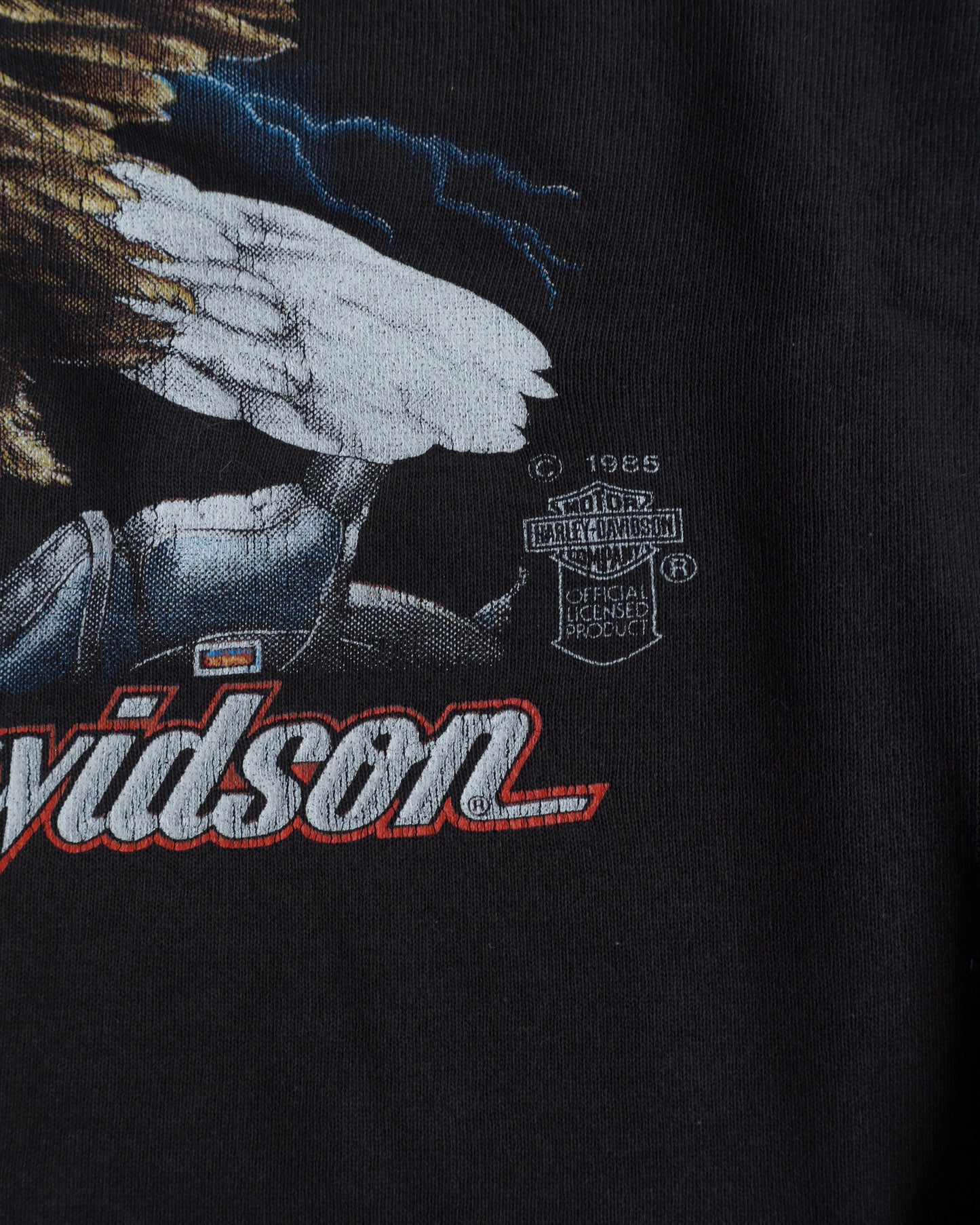 80s Harley Davidson Distressed Crewneck Sweatshirt - L