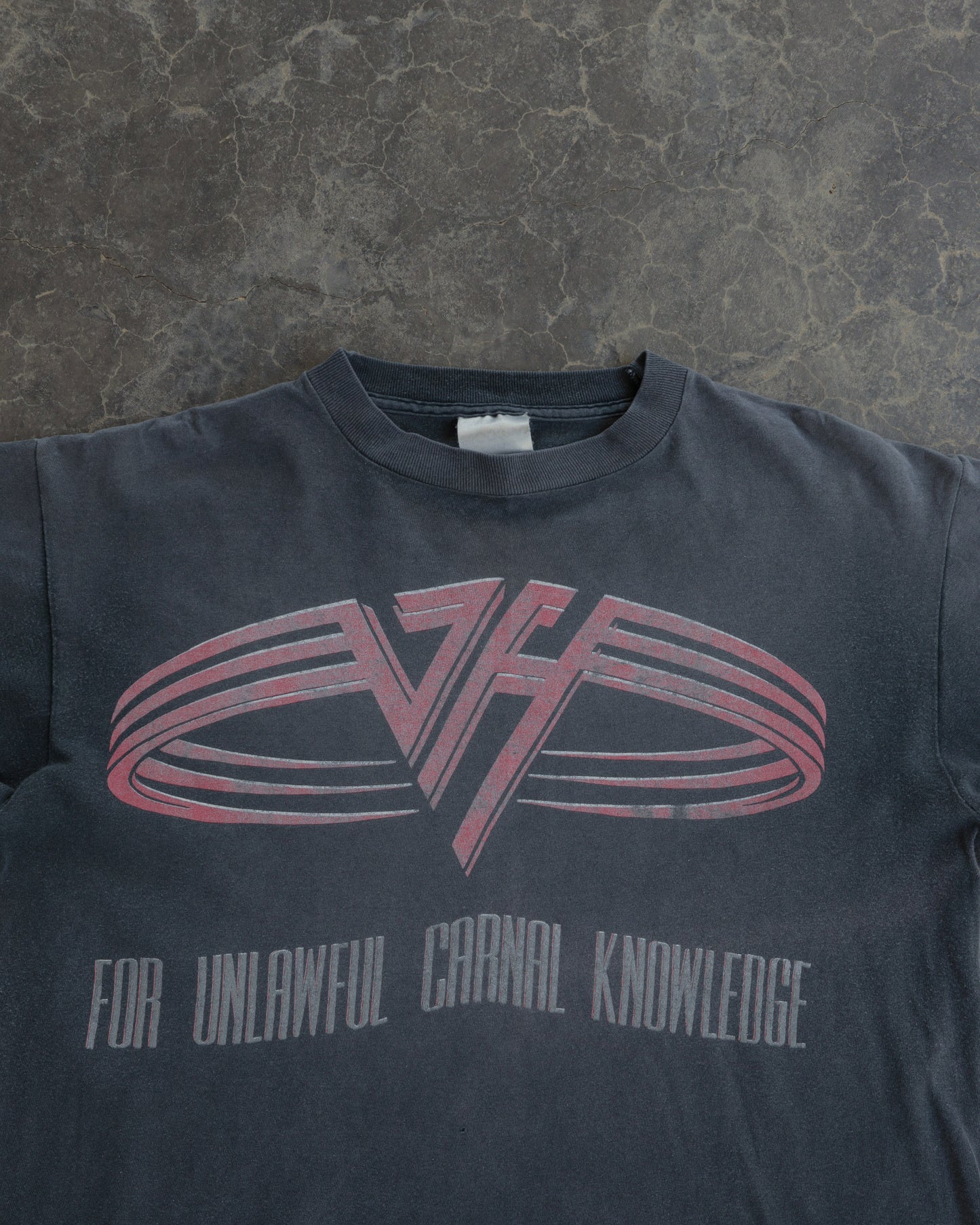 90s Van Halen Carnal Knowledge Faded Black Tee -  L