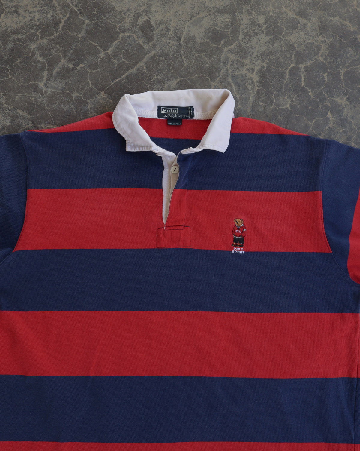 90s Polo Sport Two Tone Striped Long Sleeve Shirt - L
