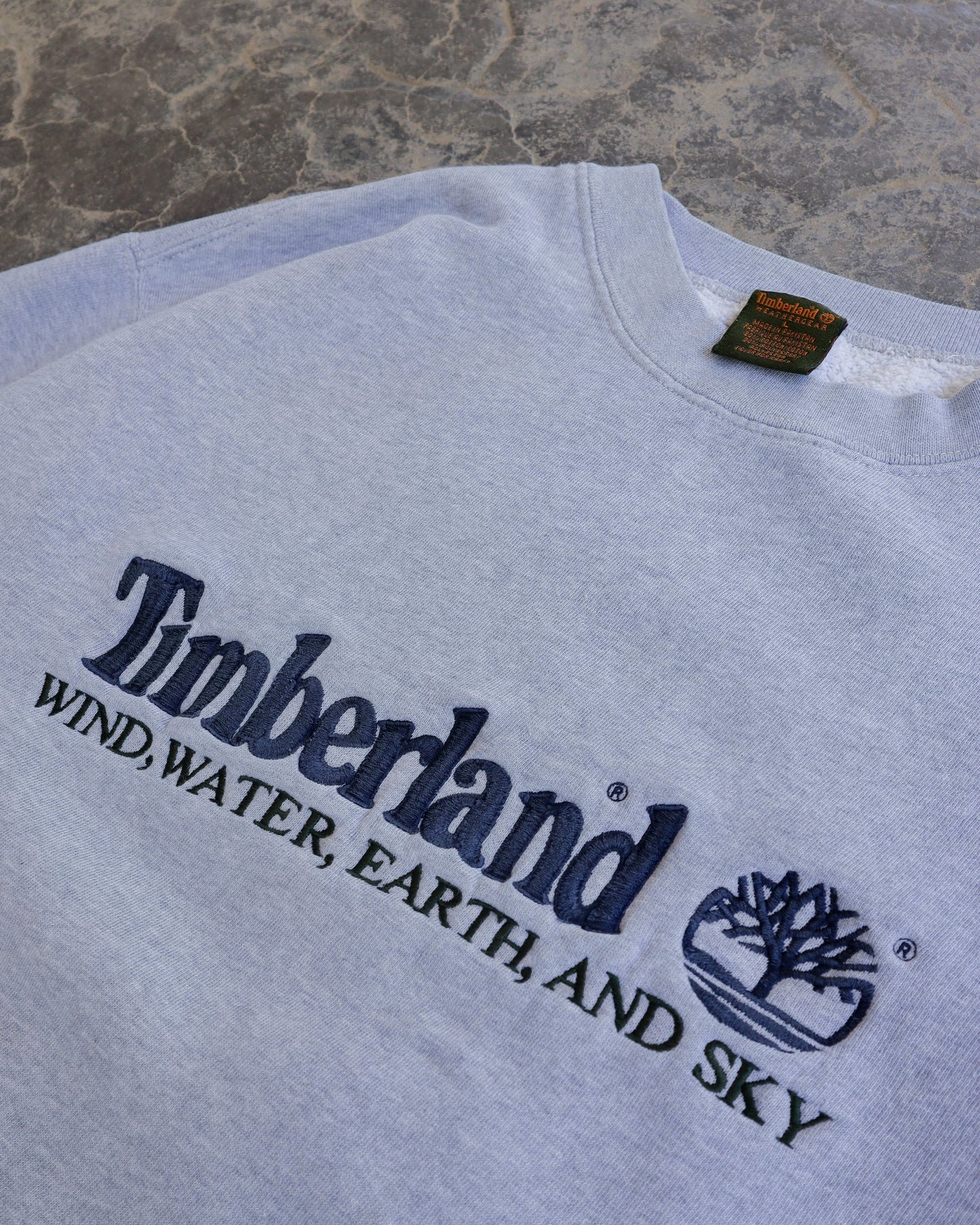 90s Timberland Wind, Water , Earth, Sky Crewneck - L