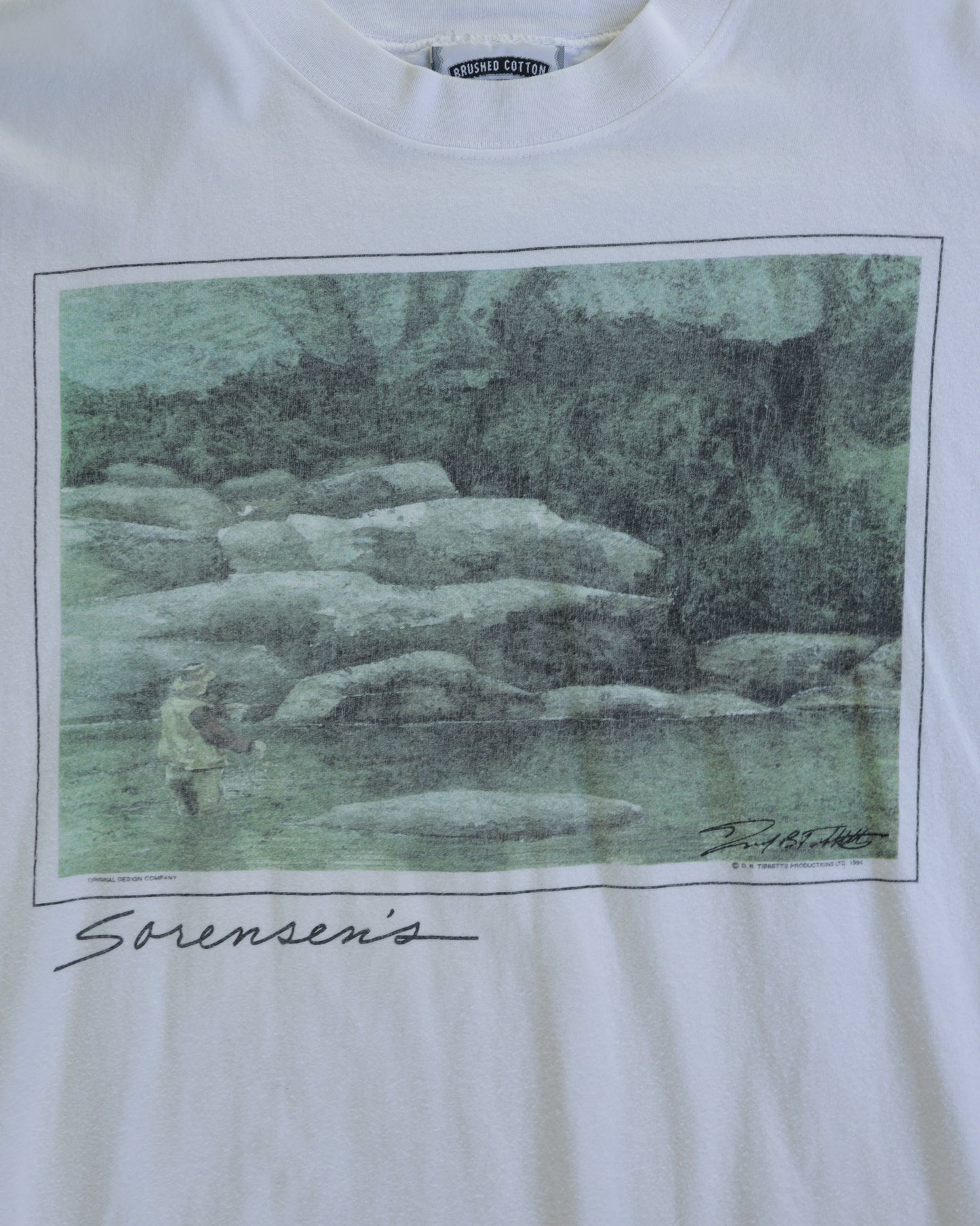 90s Sorensen’s Fishing Art Tee - L