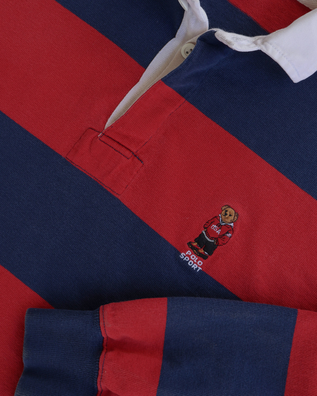 90s Polo Sport Two Tone Striped Long Sleeve Shirt - L