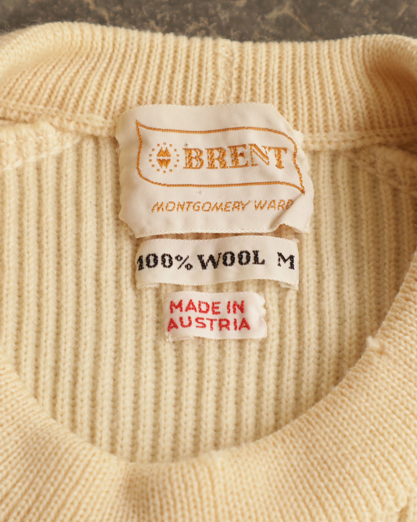 70s Montgomery Ward Cream Wool Sweater - L