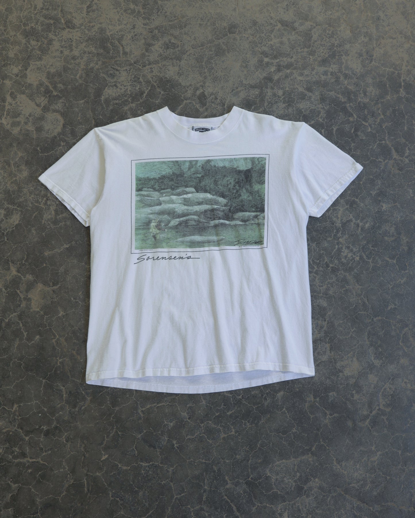 90s Sorensen’s Fishing Art Tee - L