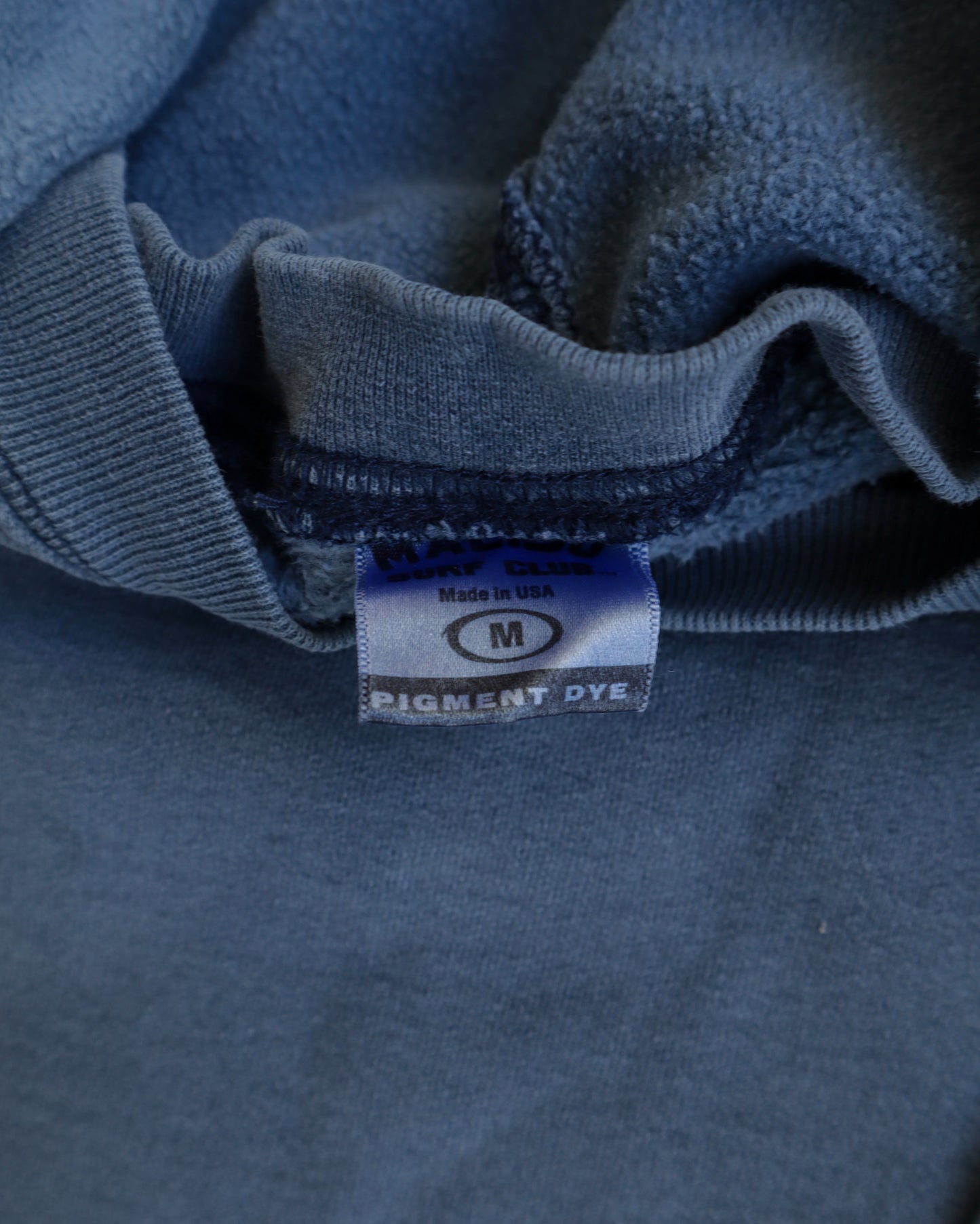 90s Malibu Surf Club Afterhood Faded Blue Boxy Hoodie  - M/L