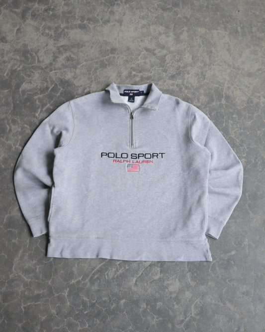 90s Polo Sport Quarter Zip Sweatshirt - L