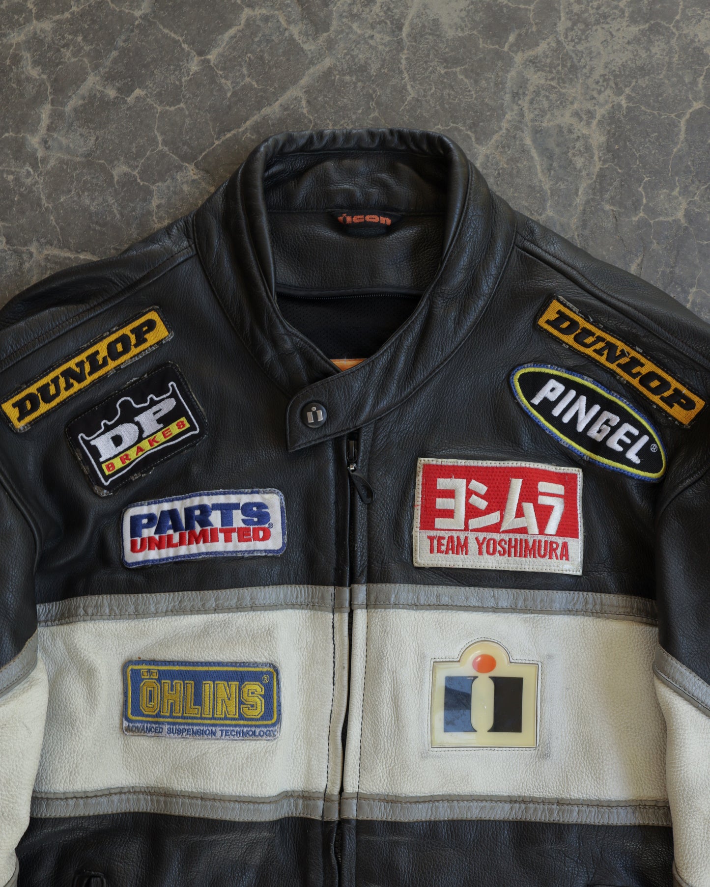 90s ICON Two-Tone Moto Jacket - L