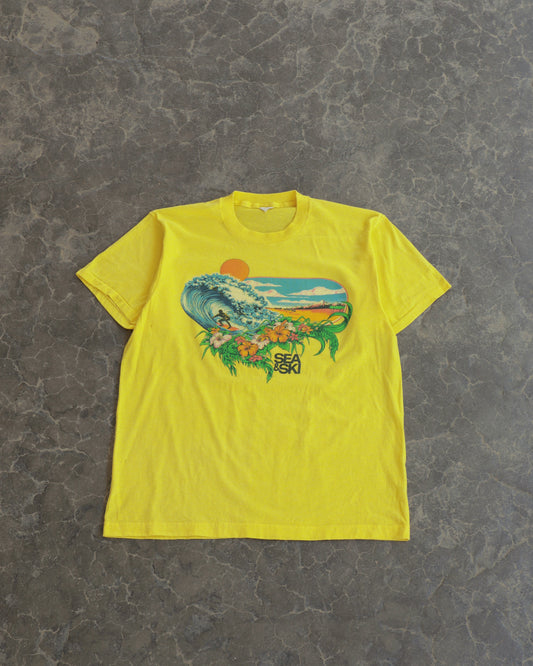 80s Sea & Ski Yellow Tee - M