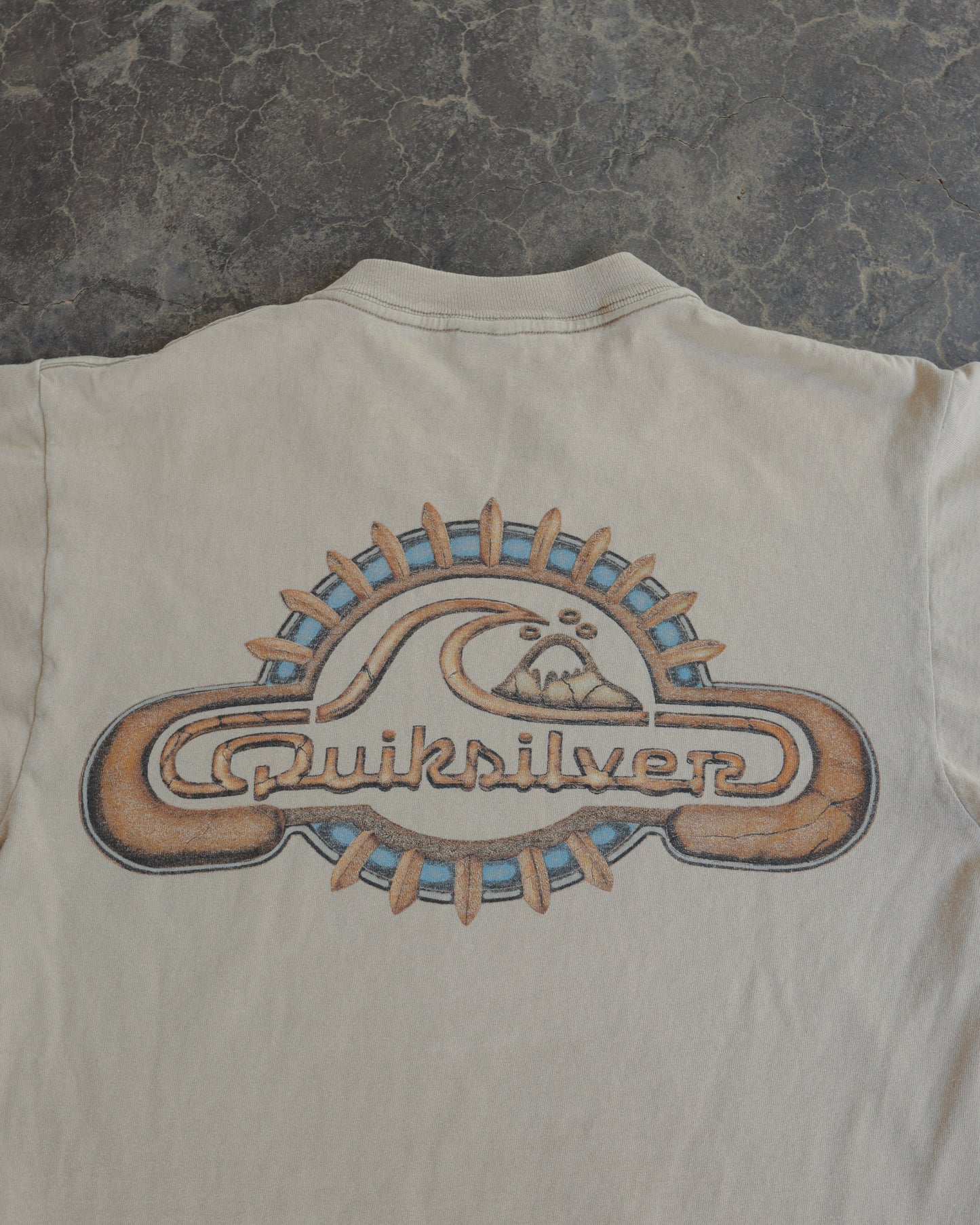 80s Quiksilver Beige Tee - S