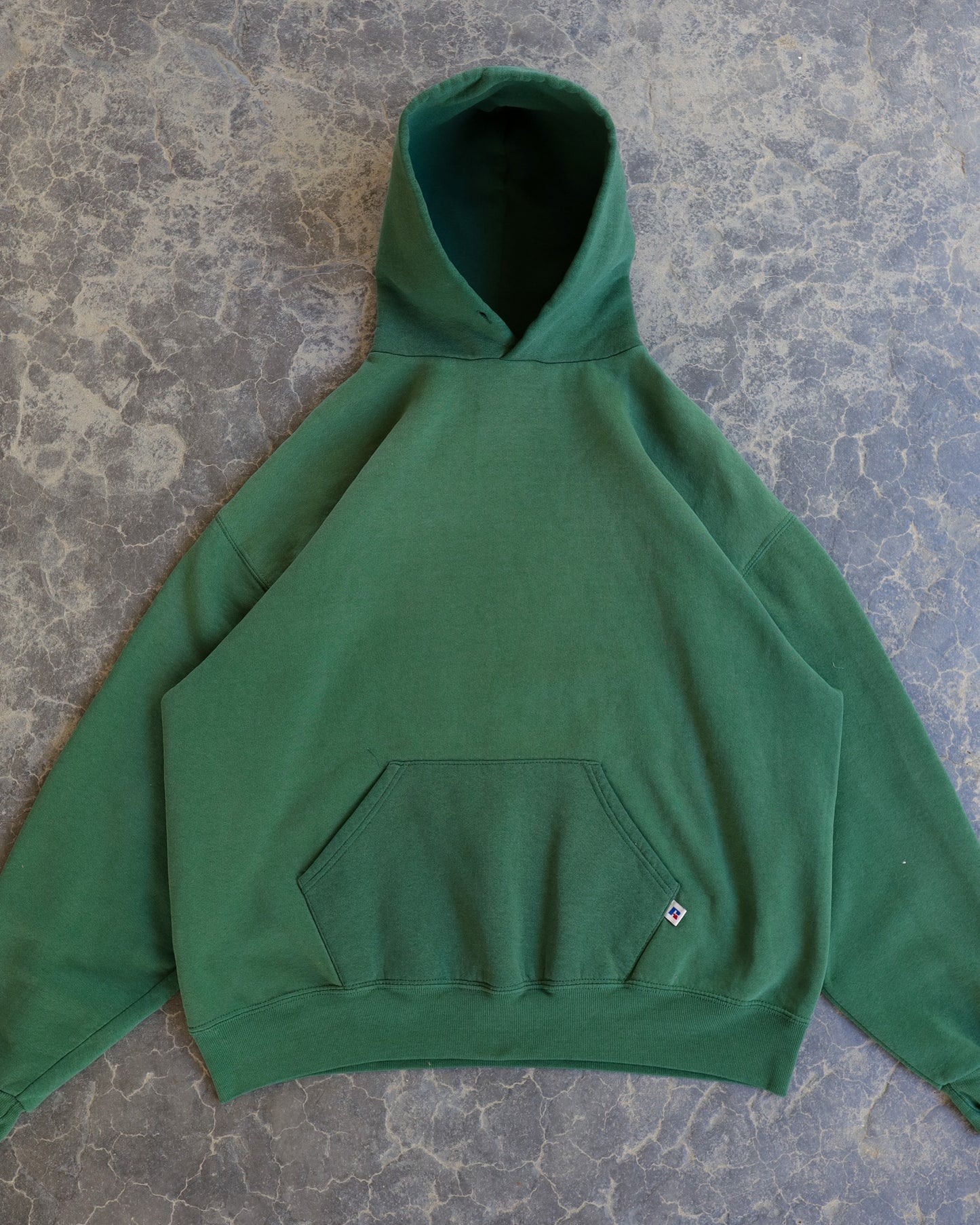 90s Russell Forest Green Boxy Fit Hoodie - L