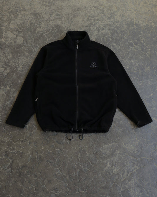 00s Mercedes Benz Full Zip Black Fleece Sweatshrt -  M