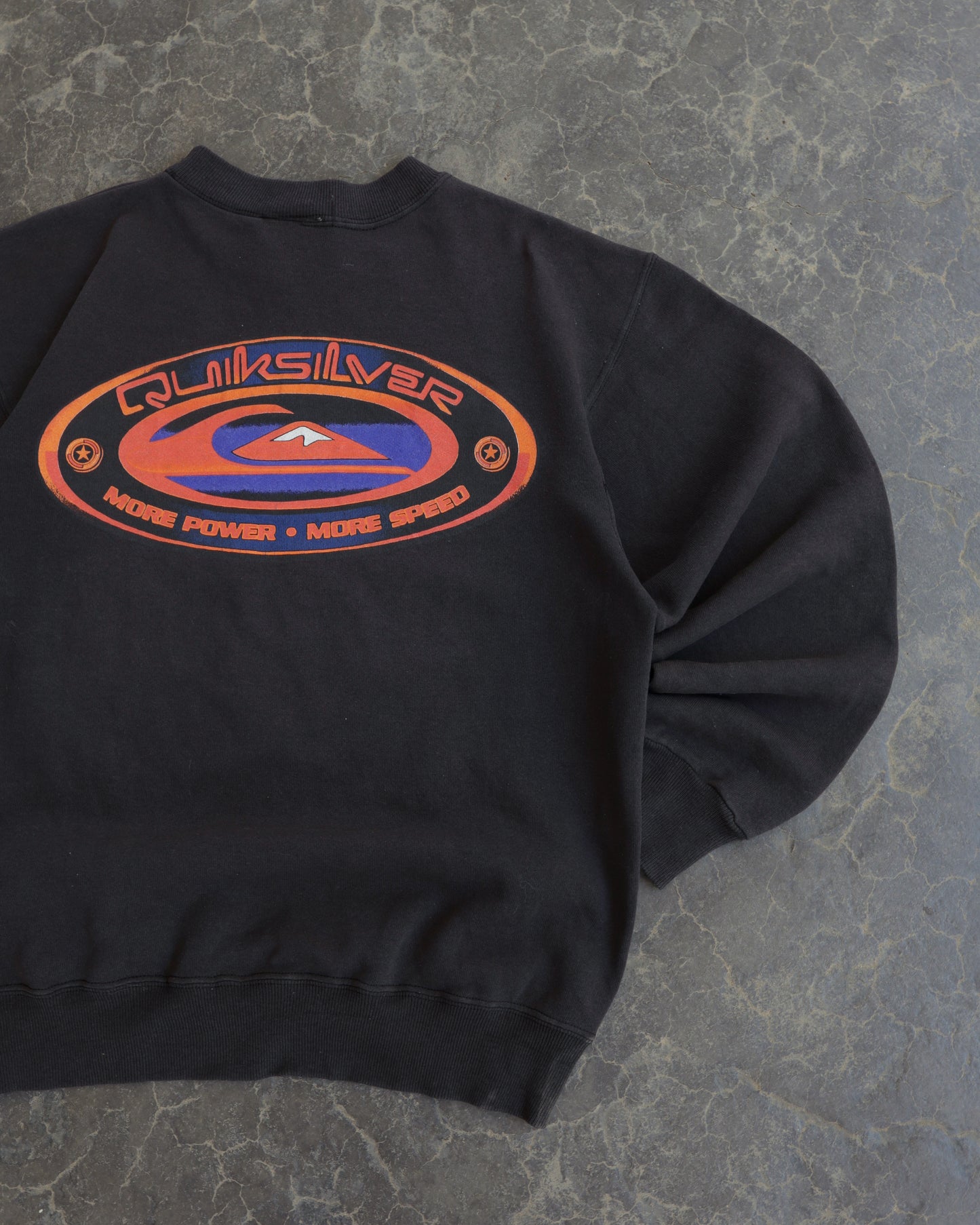 90s Quiksilver More Speed More Power Crewneck Sweatshrt  - M