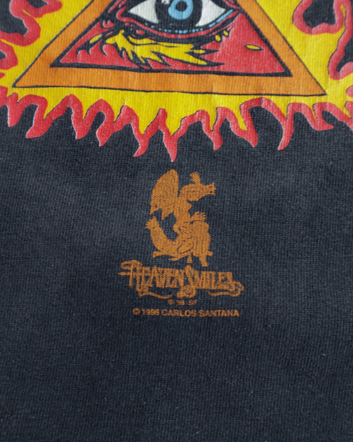 90s Santana Heaven Smiles Faded Black Tee - XL