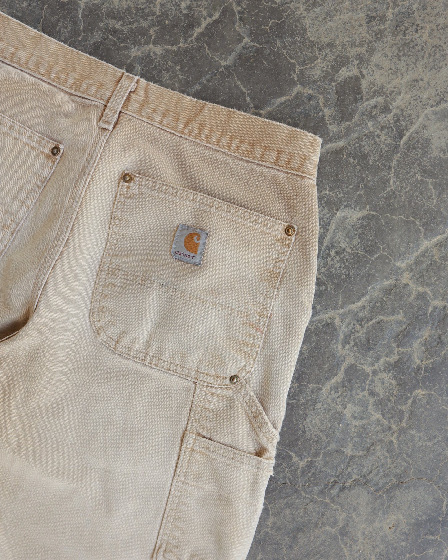 00s Carhartt Faded Tan Double Knees Pants - 31 x 32