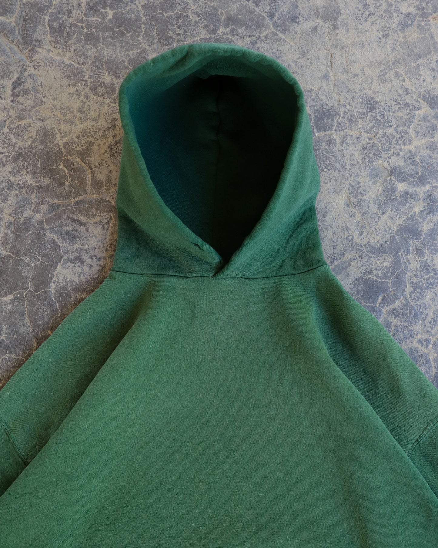 90s Russell Forest Green Boxy Fit Hoodie - L