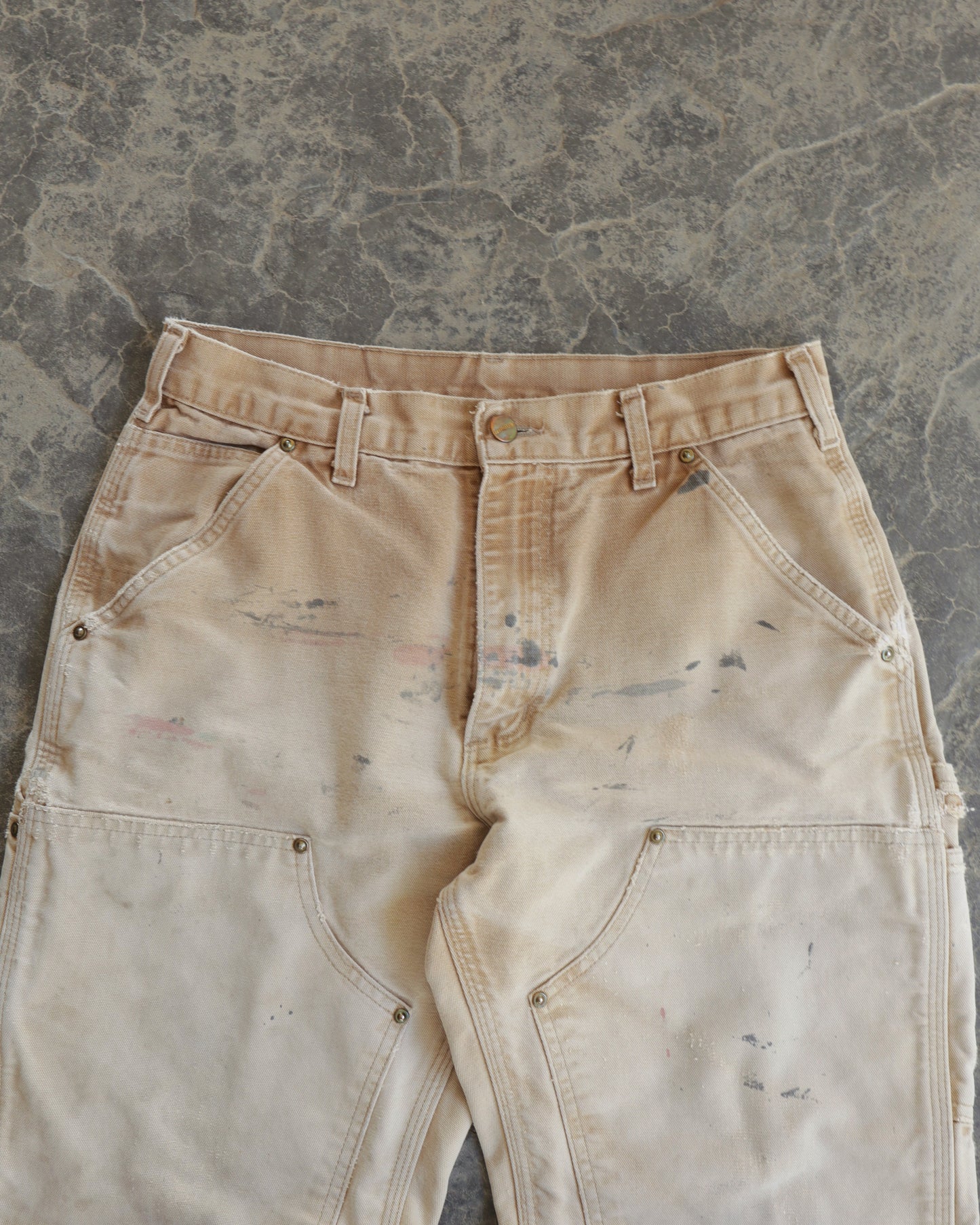 00s Carhartt Faded Tan Double Knees Pants - 31 x 32