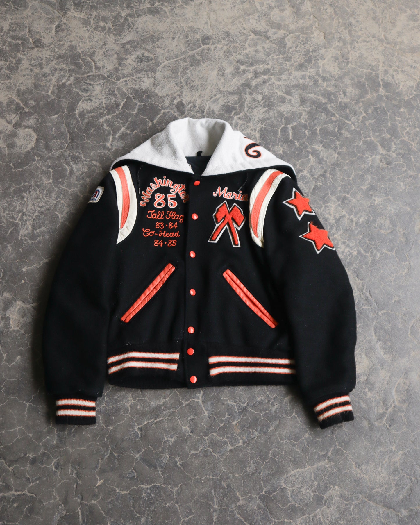 80s Varsity Hooded Cropped Jacket - Women’s M